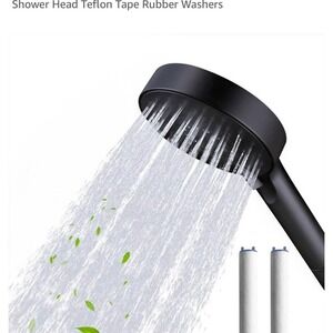 4.8 Inch High Pressure Handheld Showerhead 3 Spray Settings Filtered (Black)‎